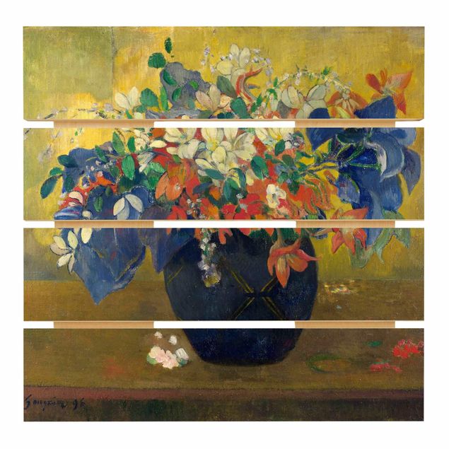 Print on wood - Paul Gauguin - Flowers in a Vase