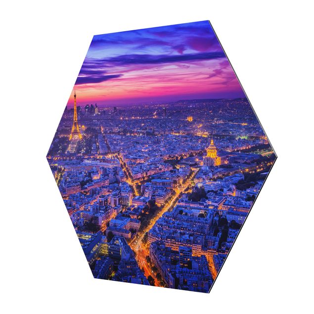 Alu-Dibond hexagon - Paris At Night