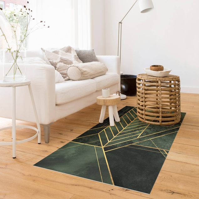 Outdoor rugs Geometric Shapes Emerald Gold
