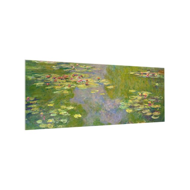 Glass splashback kitchen Claude Monet - Green Waterlilies