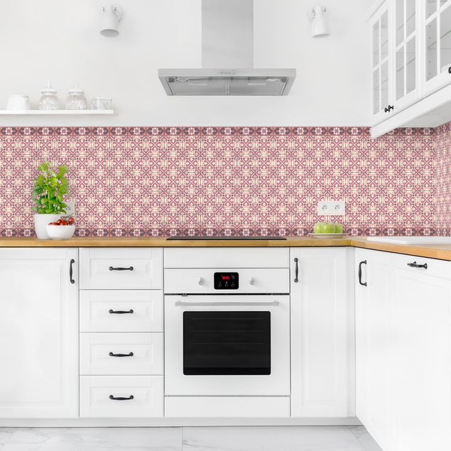 Kitchen splashback tiles Geometrical Tile Mix Hearts Orange