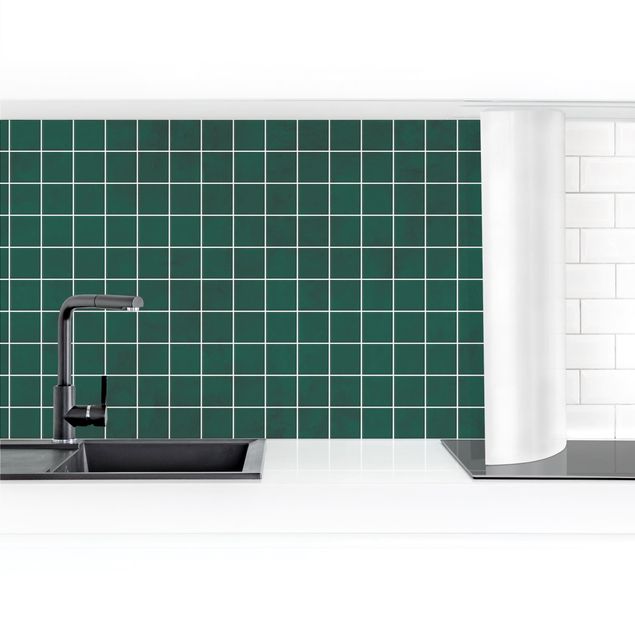 Kitchen wall cladding - Mosaic Concrete Tiles - Green