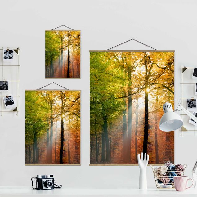 Fabric print with poster hangers - Morning Light