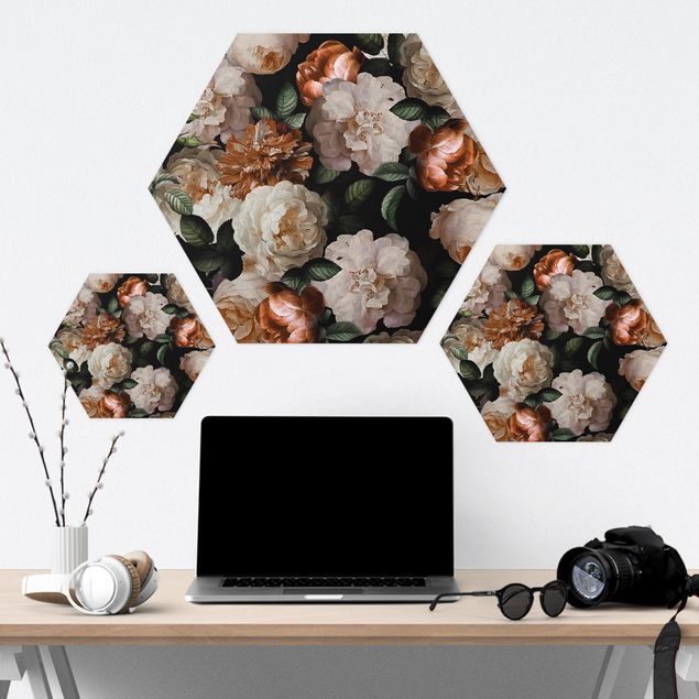 Hexagon Picture Forex - Red Roses With White Roses
