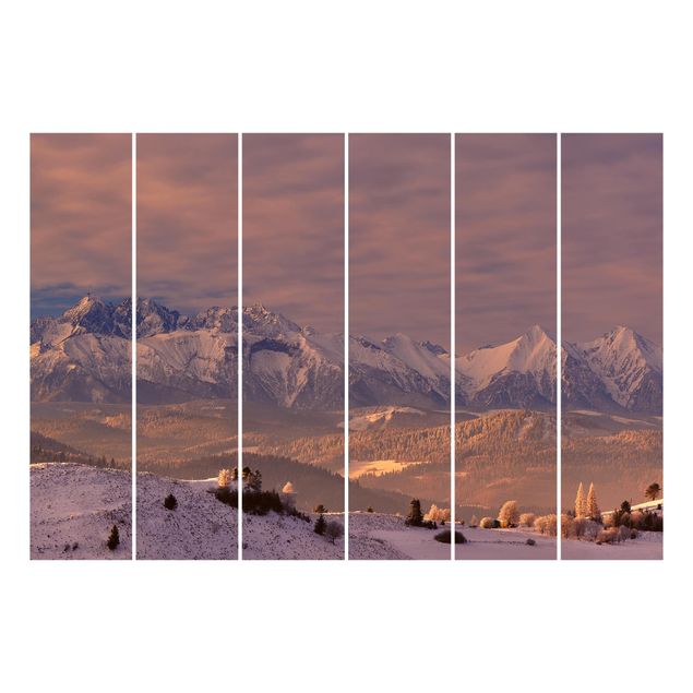 Sliding panel curtains set - High Tatra In The Morning