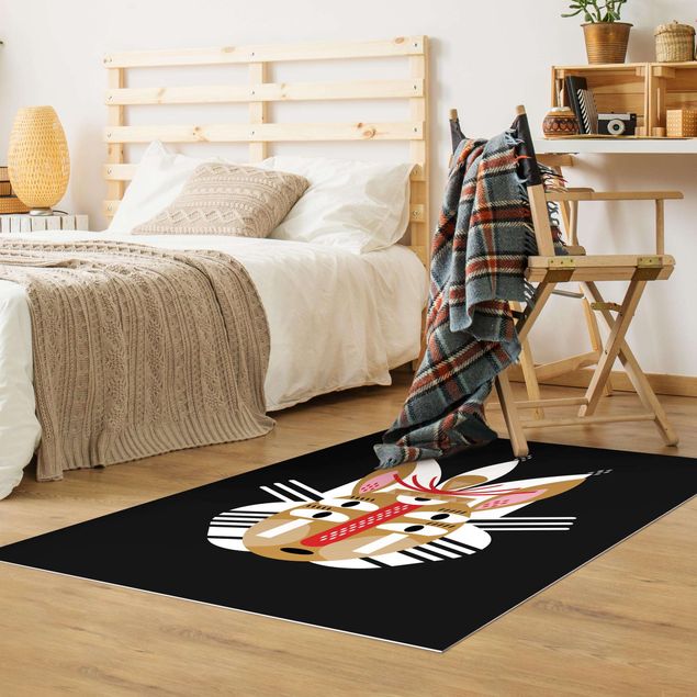 modern area rugs Collage Ethno Mask - Rabbit