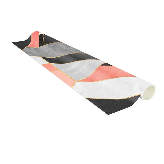Modern rugs Geometry Pink And Gold