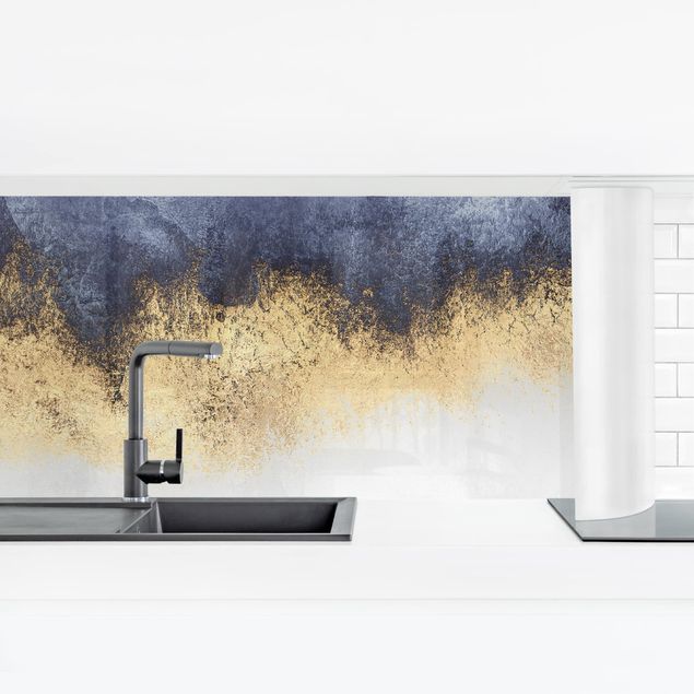 Kitchen wall cladding - Cloudy Sky With Gold