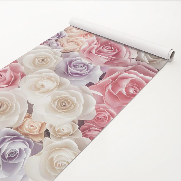 Adhesive film - Pastel Paper Art Roses