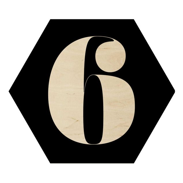 Wooden hexagon - Antiqua Number 6