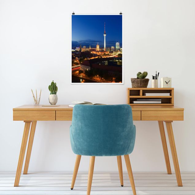 Poster architecture & skyline - TV Tower At Night