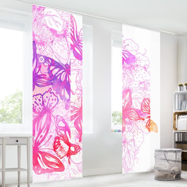 Sliding panel curtains set - Butterfly Dream
