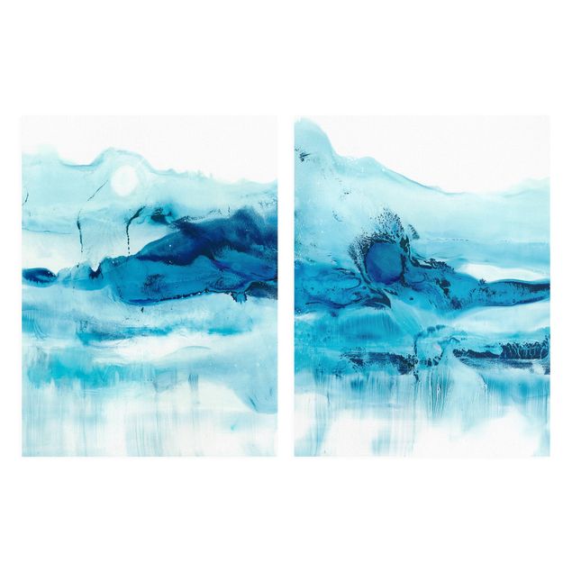Print on canvas - Blue Flow Set I