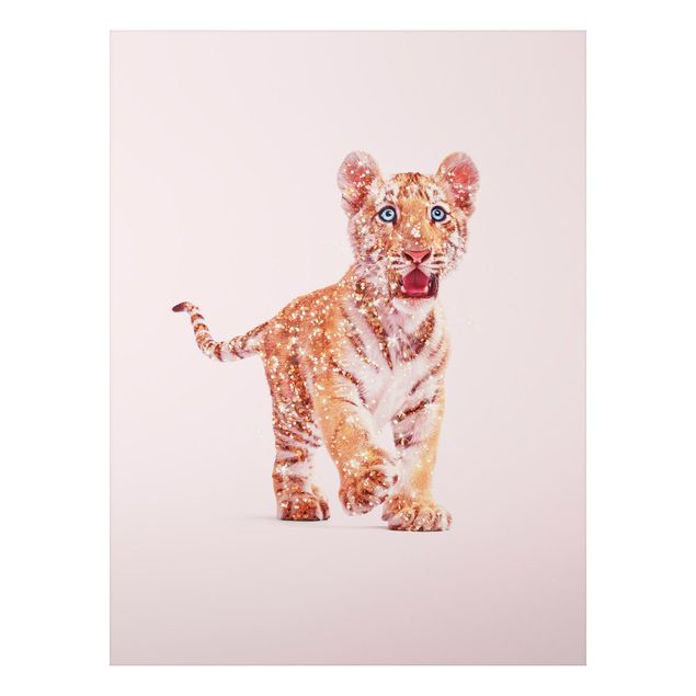 Print on aluminium - Tiger With Glitter