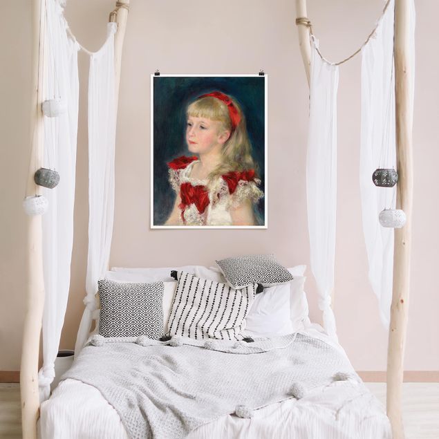 Poster art print - Auguste Renoir - Mademoiselle Grimprel with red Ribbon