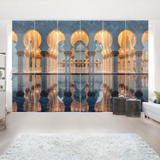 Sliding panel curtains set - Reflections In The Mosque