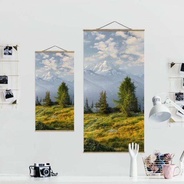 Fabric print with poster hangers - Émosson Wallis Switzerland