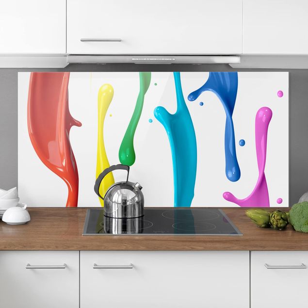 Glass splashback kitchen abstract Colour Splashes