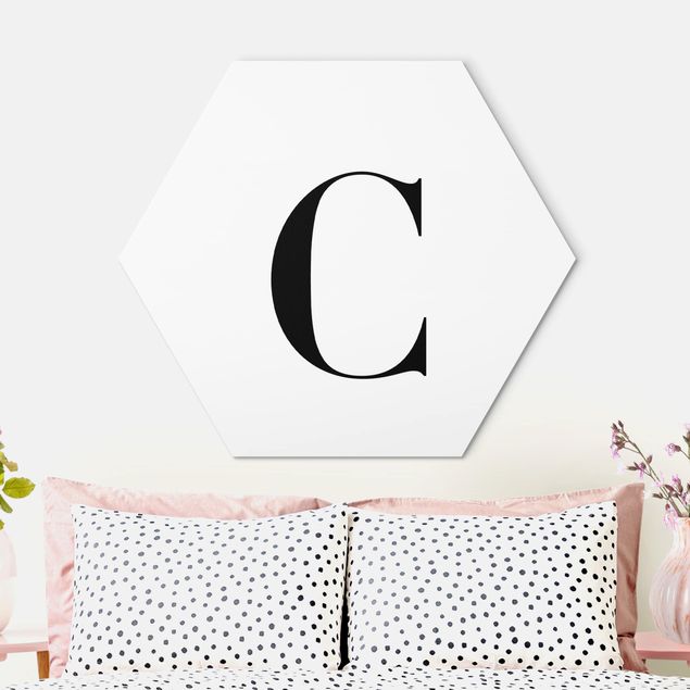 Alu-Dibond hexagon - Letter Serif White C