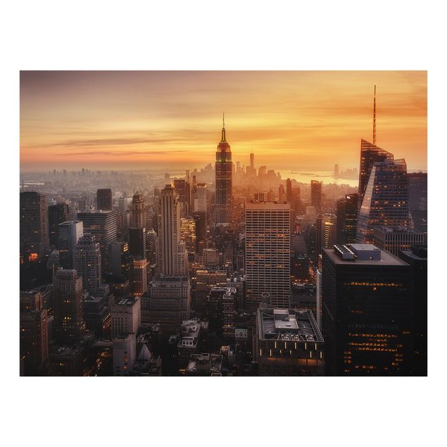 Glass Splashback - Manhattan Skyline Evening - Landscape 3:4
