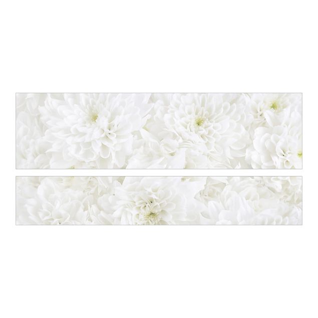 Adhesive film for furniture IKEA - Malm bed 160x200cm - Dahlias Sea Of Flowers White