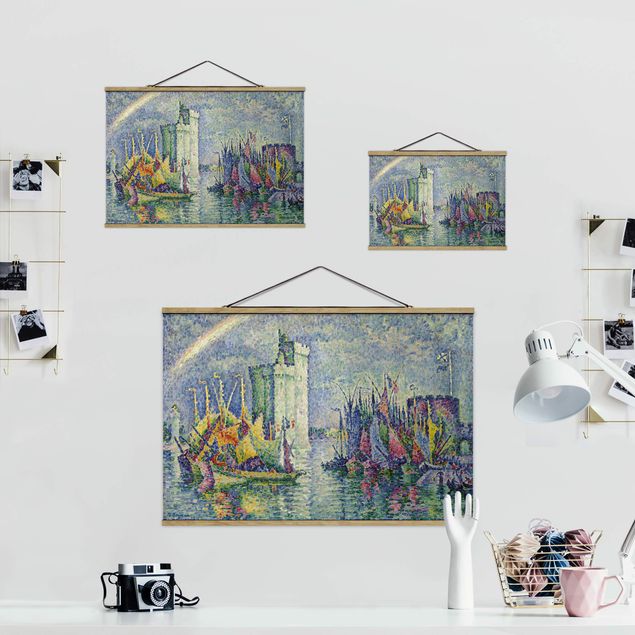 Fabric print with poster hangers - Paul Signac - Rainbow at the Port of La Rochelle