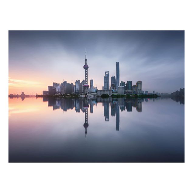 Glass Splashback - Shanghai Skyline Morning Mood - Landscape 3:4