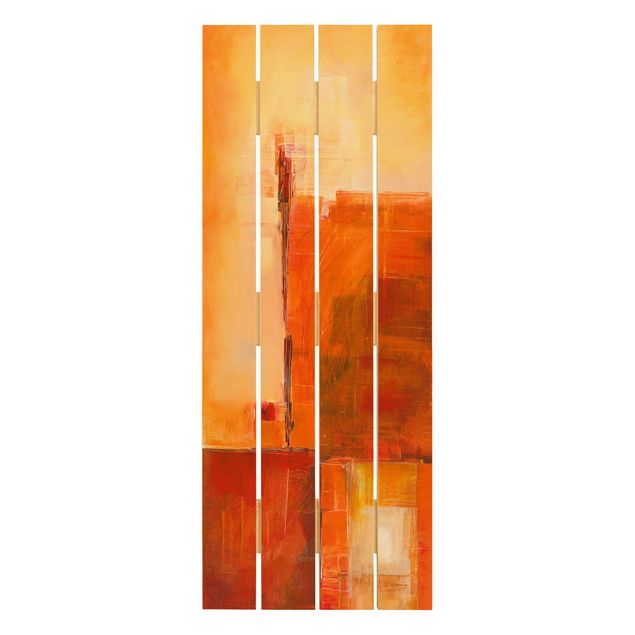 Print on wood - Abstract Orange Brown