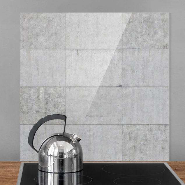 Patterned glass splashbacks Concrete Tile Look Grey