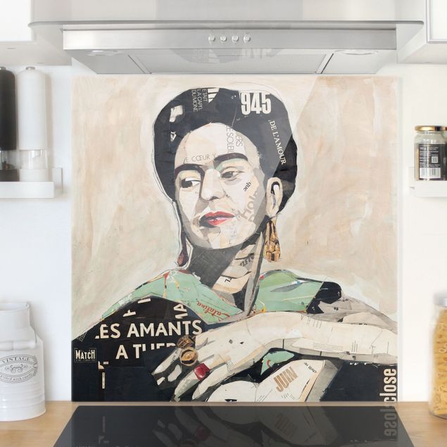 Glass art splashbacks Frida Kahlo - Collage No.4