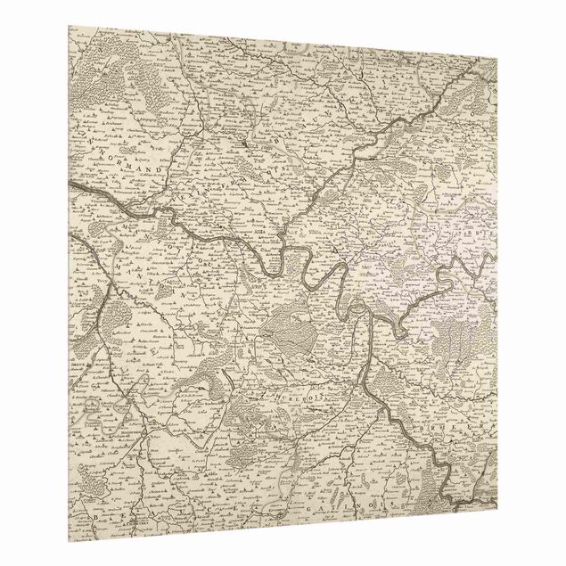 Splashback - Vintage Map France - Square 1:1