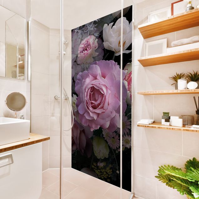 Shower wall cladding - Bouquet Of Gorgeous Roses