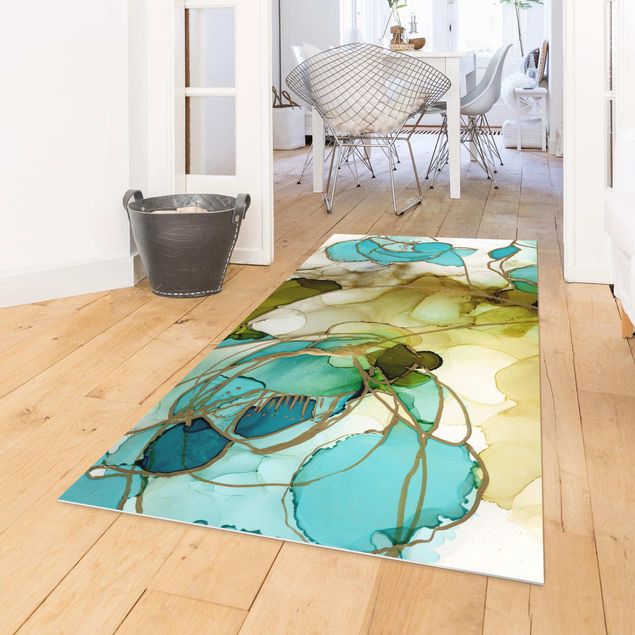 outdoor patio rugs Flower Facets In Watercolour