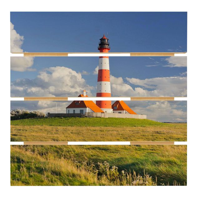 Print on wood - Lighthouse In Schleswig-Holstein