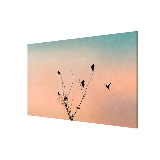 Magnetic memo board - Birds In Front Of Rose Sun II