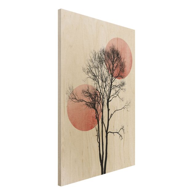 Print on wood - Tree in Nightsky