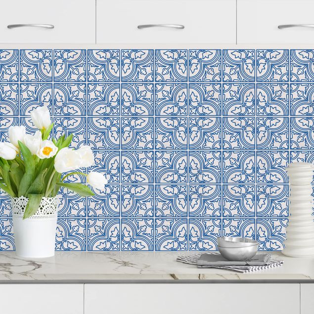 Kitchen splashback patterns Faro Blue