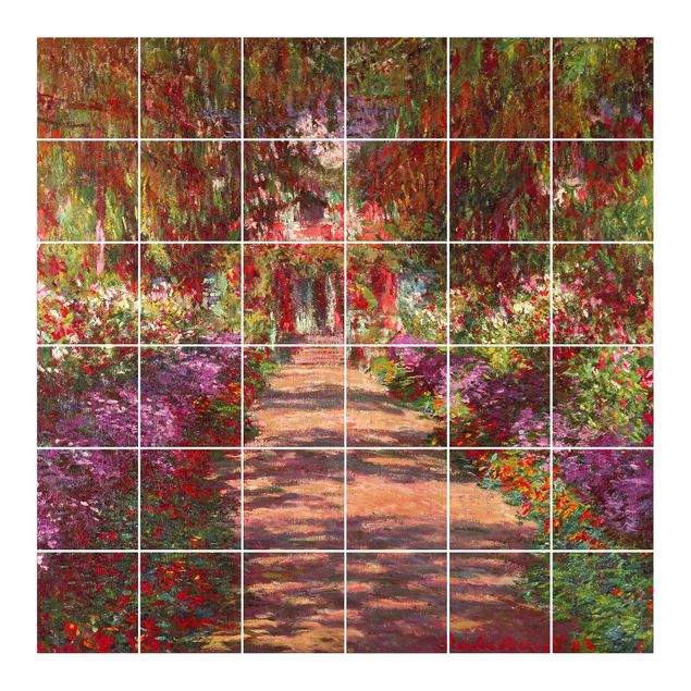 Tile sticker with image - Claude Monet - Pathway In Monet's Garden At Giverny