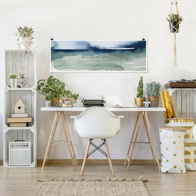 Panoramic poster abstract - Ocean Waves I