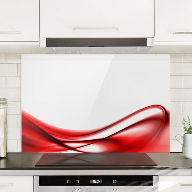 Glass splashback kitchen abstract Red Touch