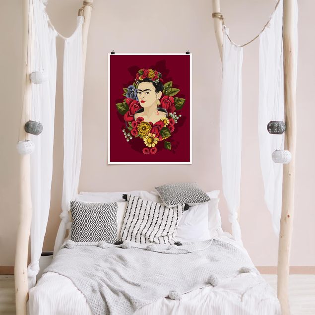 Poster art print - Frida Kahlo - Roses