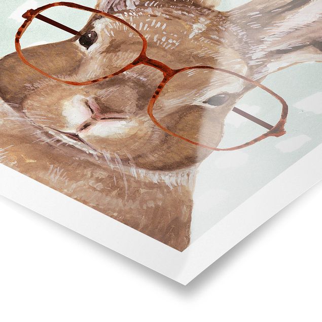 Poster kids room - Animals With Glasses - Rabbit