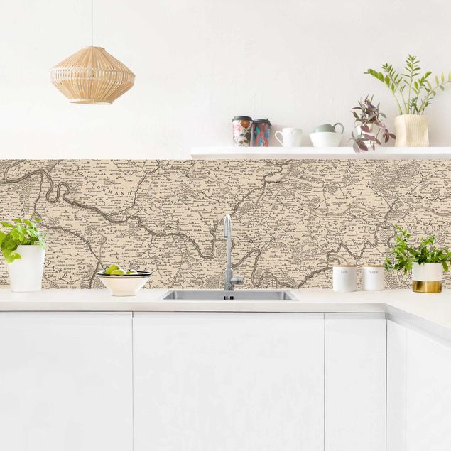 Kitchen wall cladding - Vintage Map France