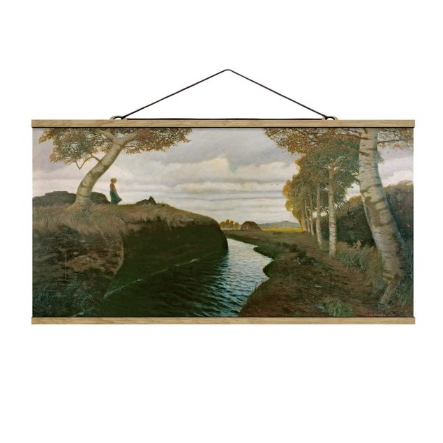 Fabric print with poster hangers - Otto Modersohn - Moorlands
