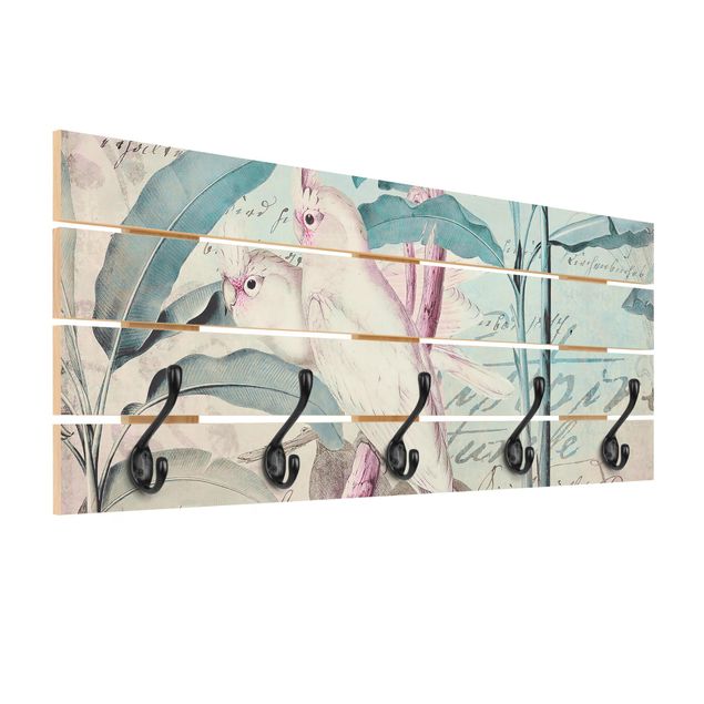 Coat rack - Colonial Style Collage - Cockatoos And Palm Trees