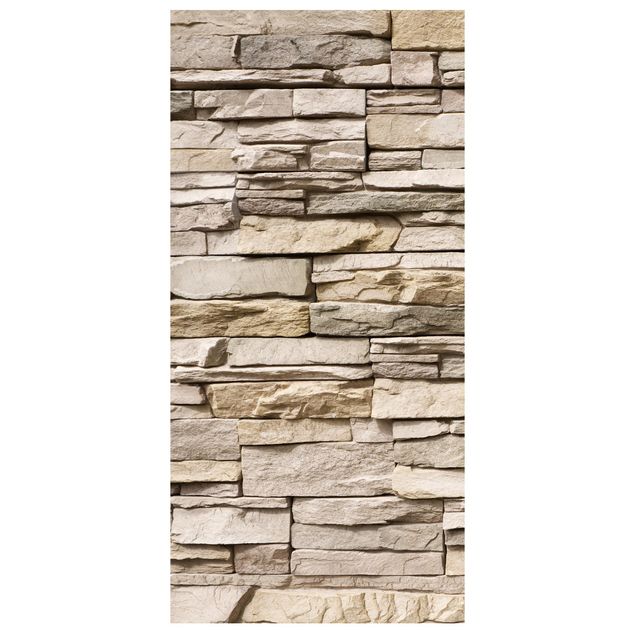 Room divider - Asian Stonewall - Stone Wall From Large Light Coloured Stones