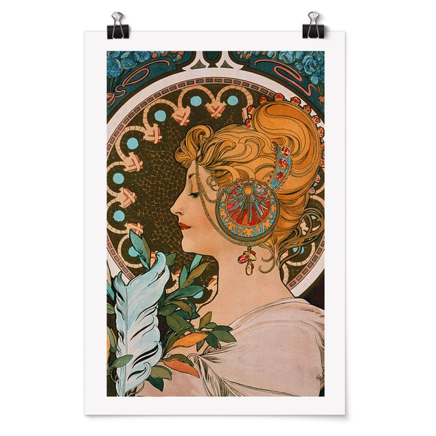 Poster art print - Alfons Mucha - The Feather