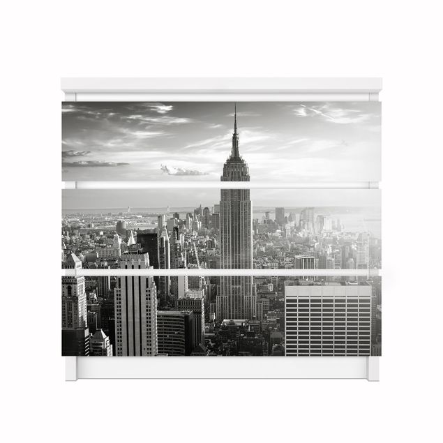 Adhesive film for furniture IKEA - Malm chest of 3x drawers - Manhattan Skyline
