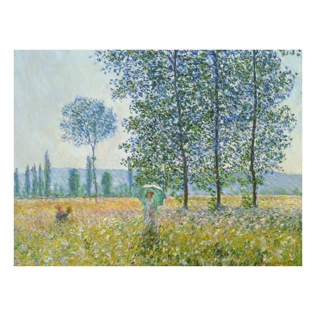 Glass splashback abstract Claude Monet - Fields In Spring