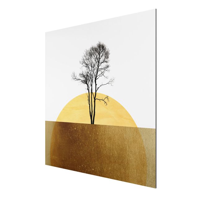Alu-Dibond print - Golden Sun With Tree